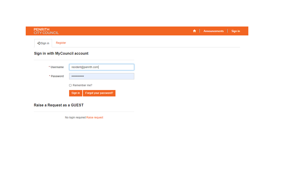 Enter email and password into relevant fields and select sign in