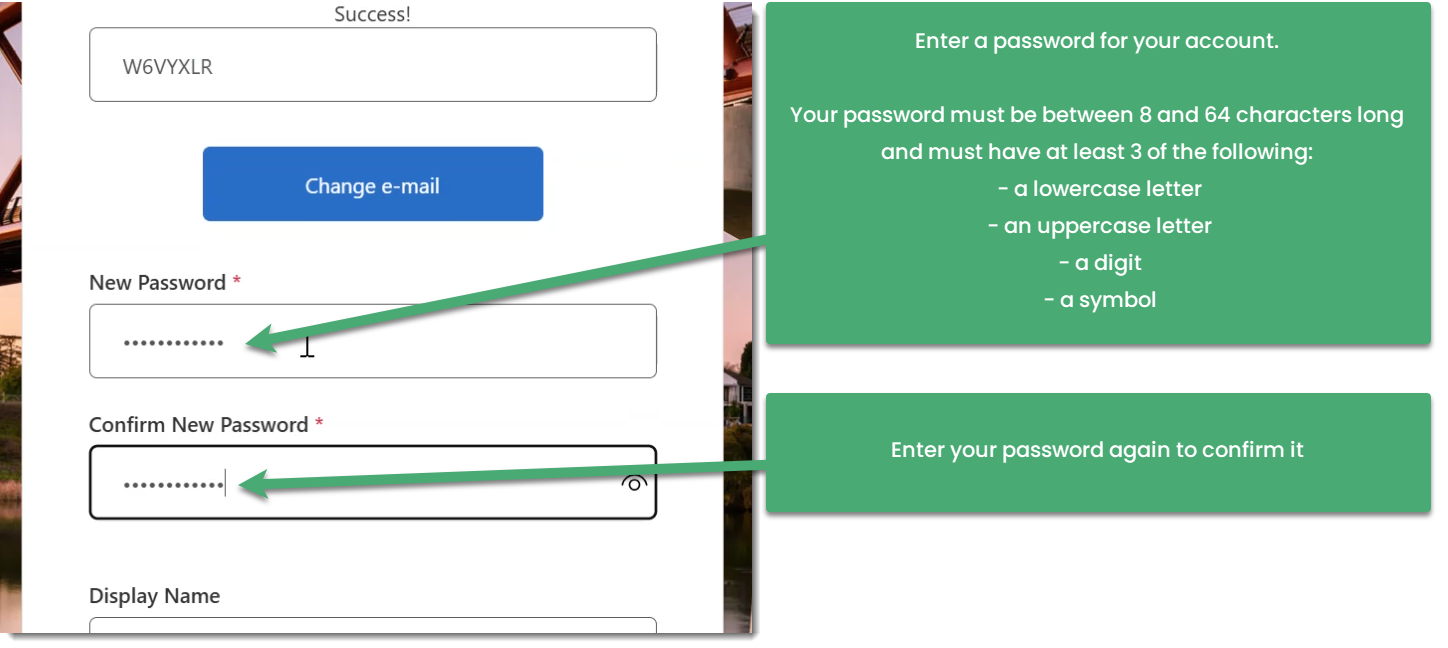 Screenshot showing where to enter password. 