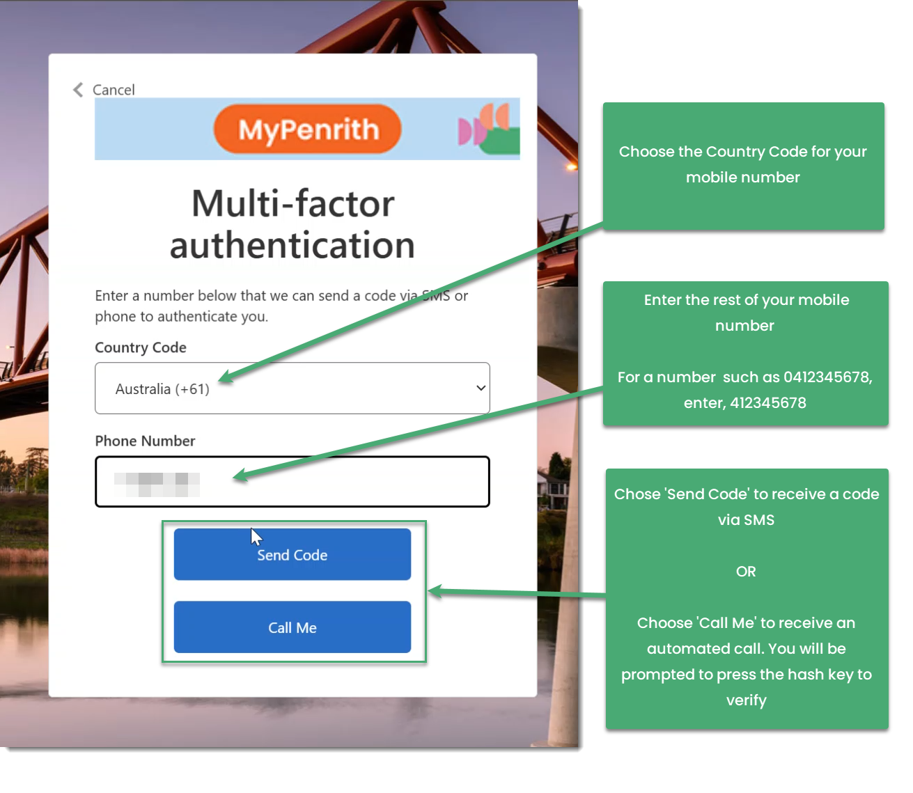 Screenshot showing where to sign up for multi-factor authentication