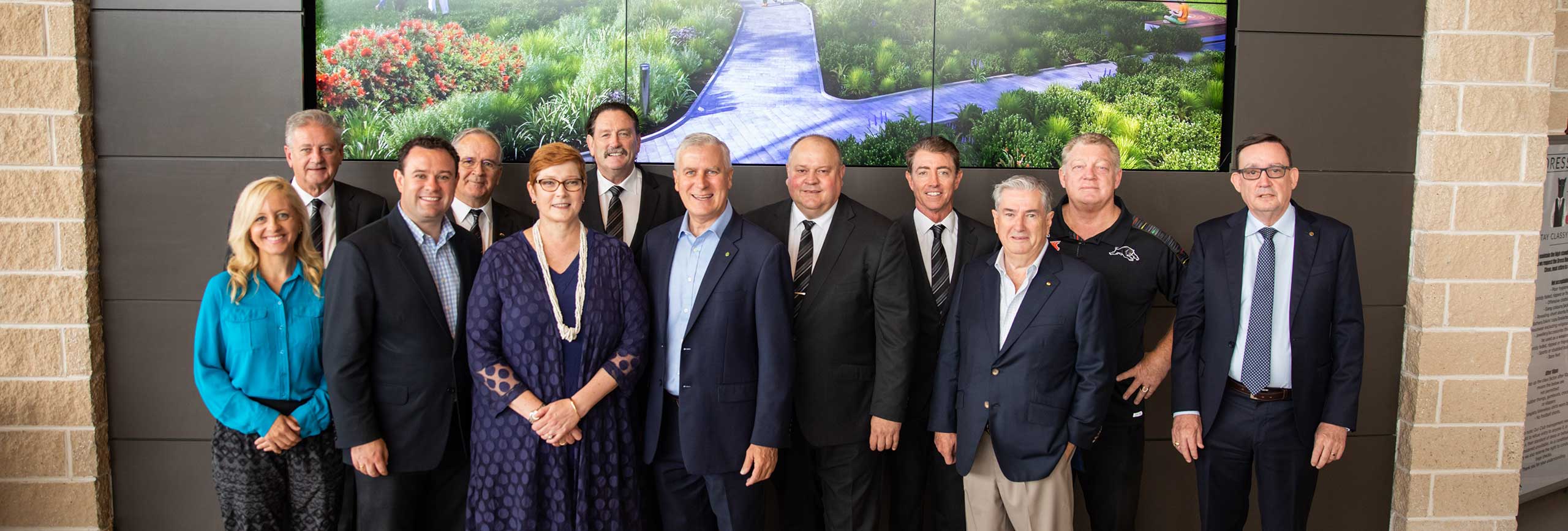 Penrith Mayor Ross Fowler OAM joined Federal and State Government representatives and Panthers Board members and CEO at the announcement of the Western Sydney Community and Convention Centre