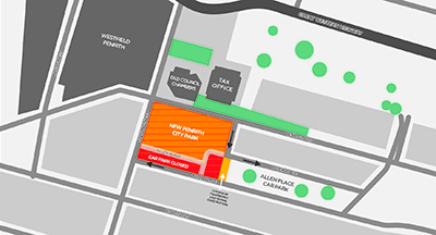 allen place car park closure map
