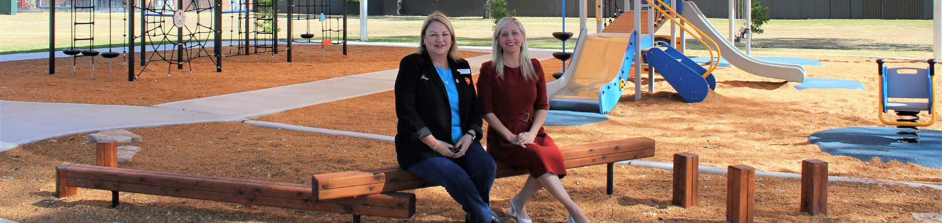 Penrith Mayor Tricia Hitchen and Federal Member for Lindsay Melissa McIntosh at Armstein Crescent Reserve in Werrington.