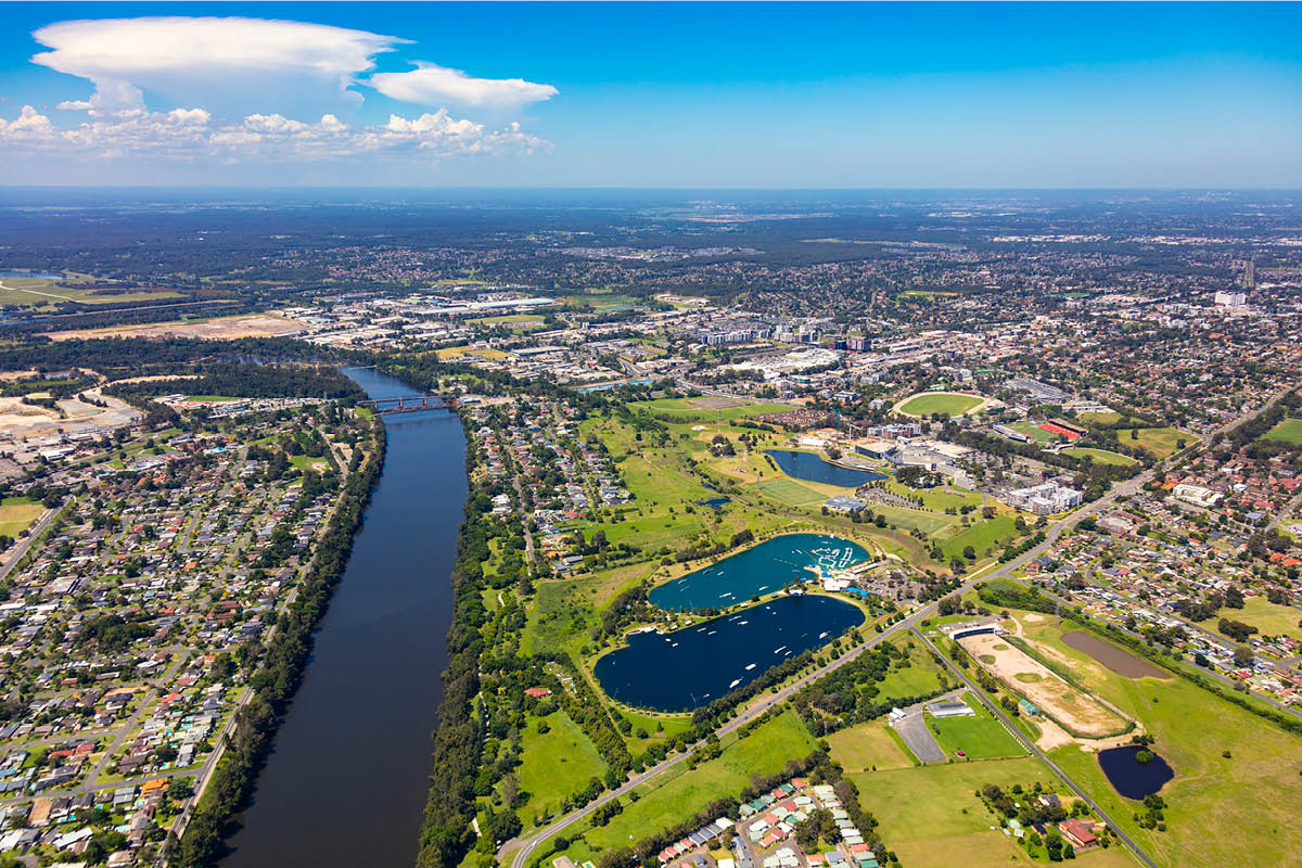 Aerial view of the Penrith Local Government Area