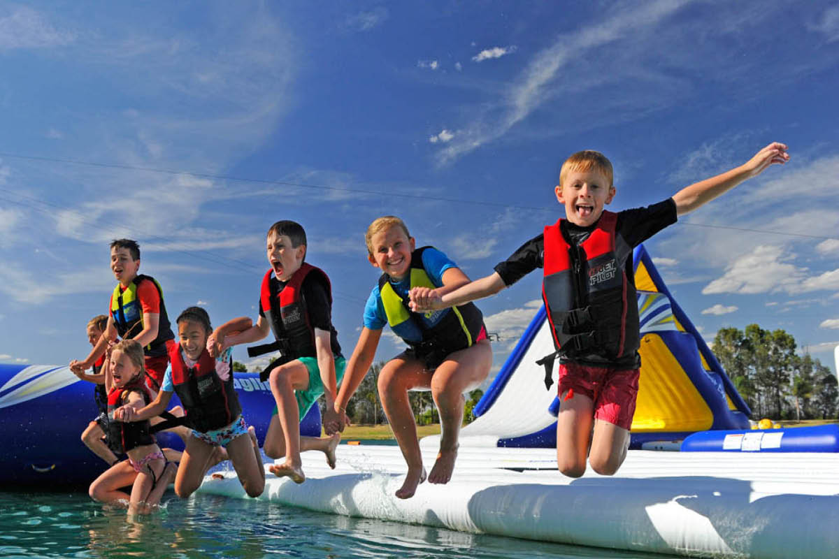 Children playing at Cables Aqua Park Penrith