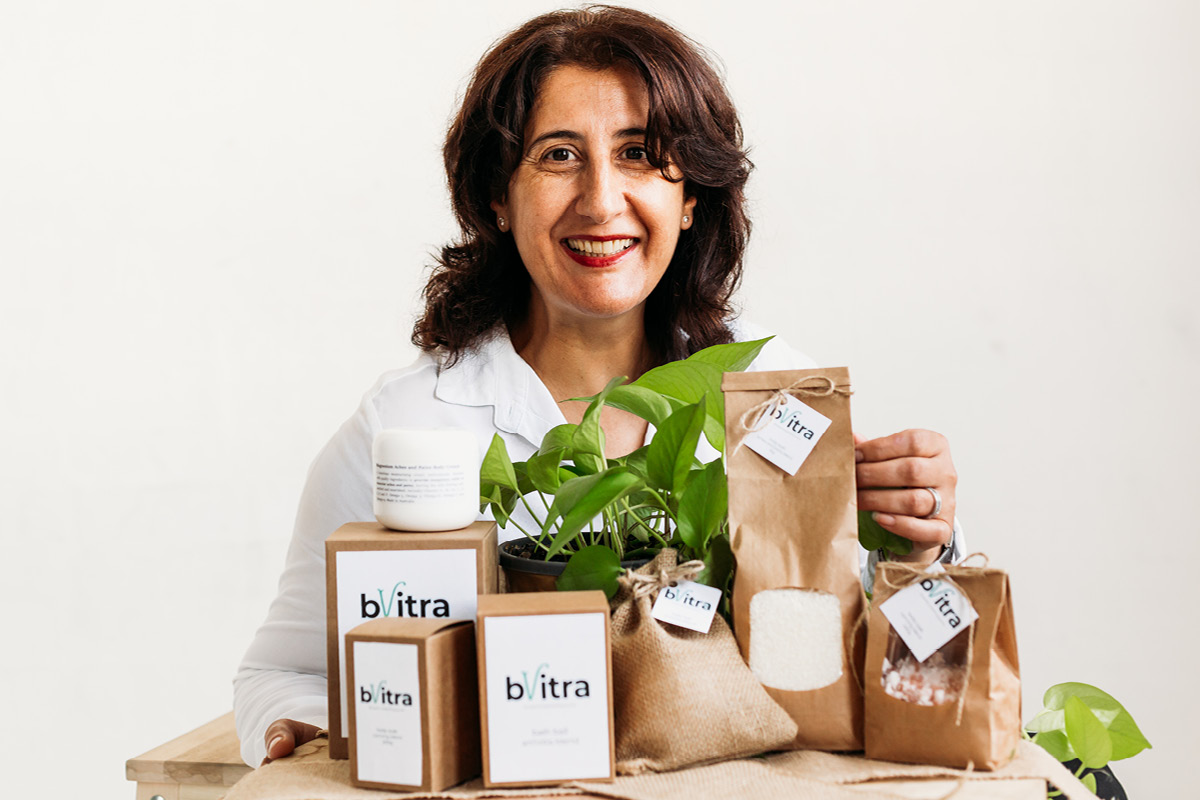 bVitra founder Lila Bates with her wellness products