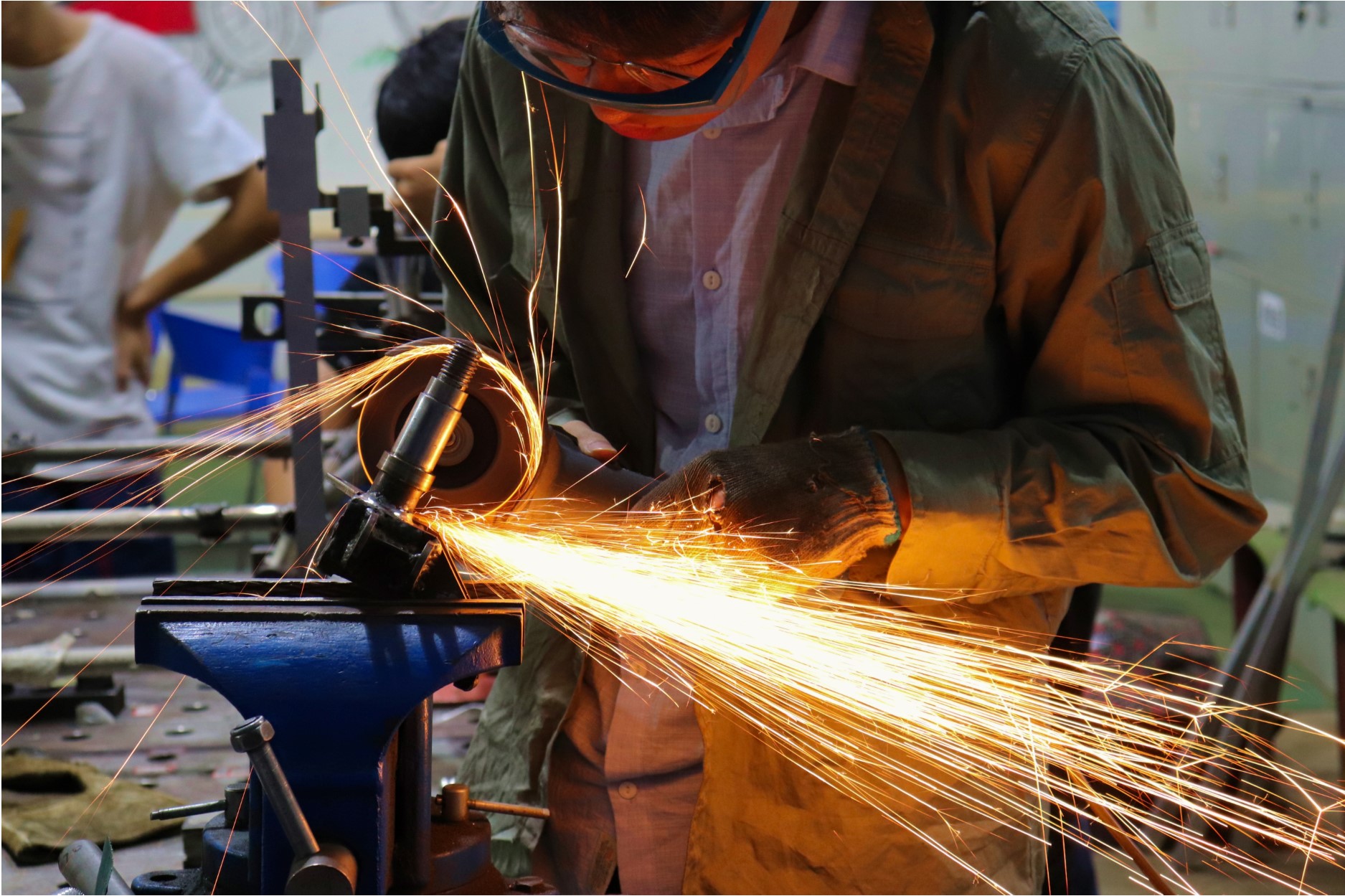 man working in factory