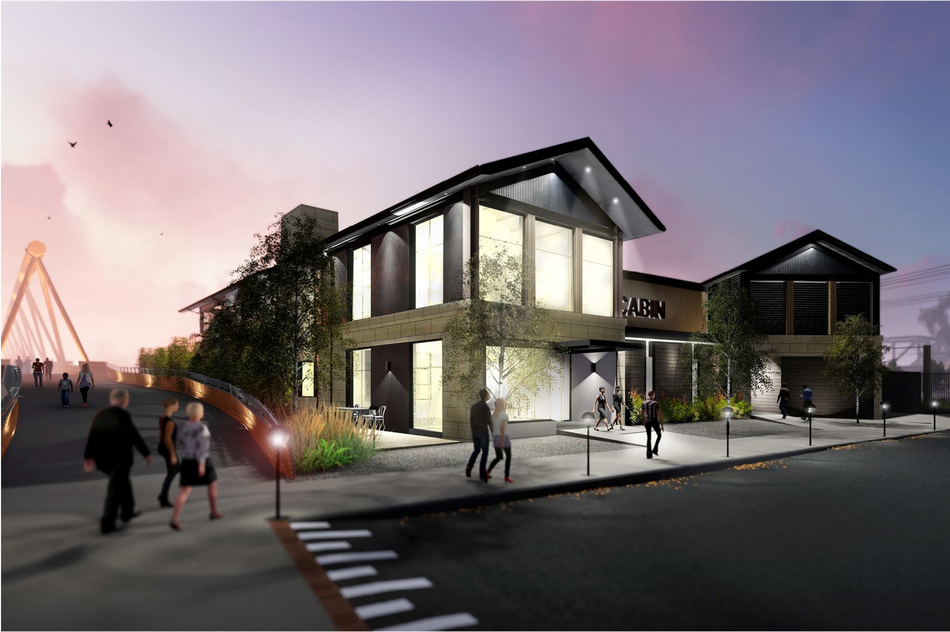 artists impression of a two-storey hotel