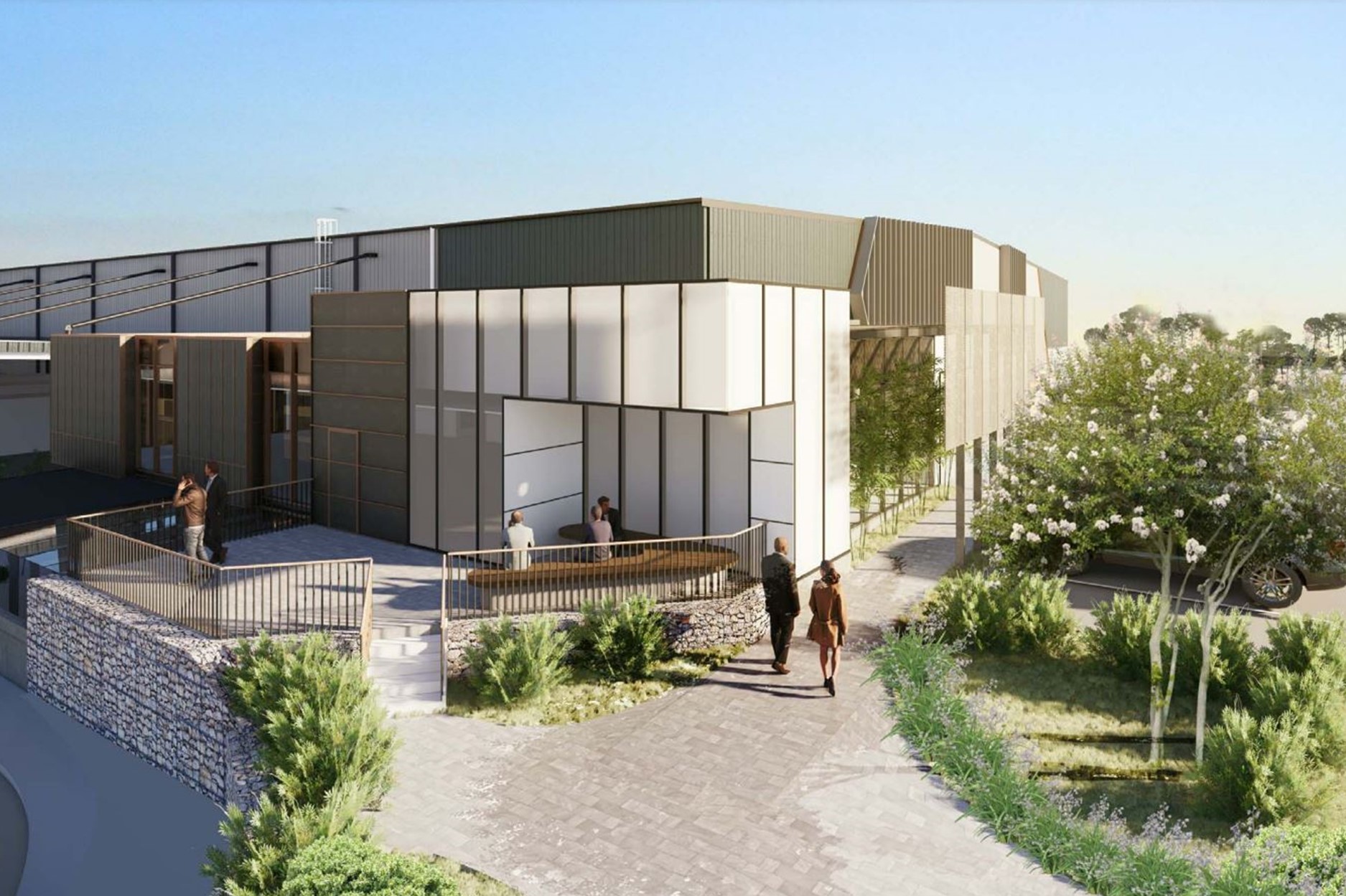 an artists impression of an industrial building