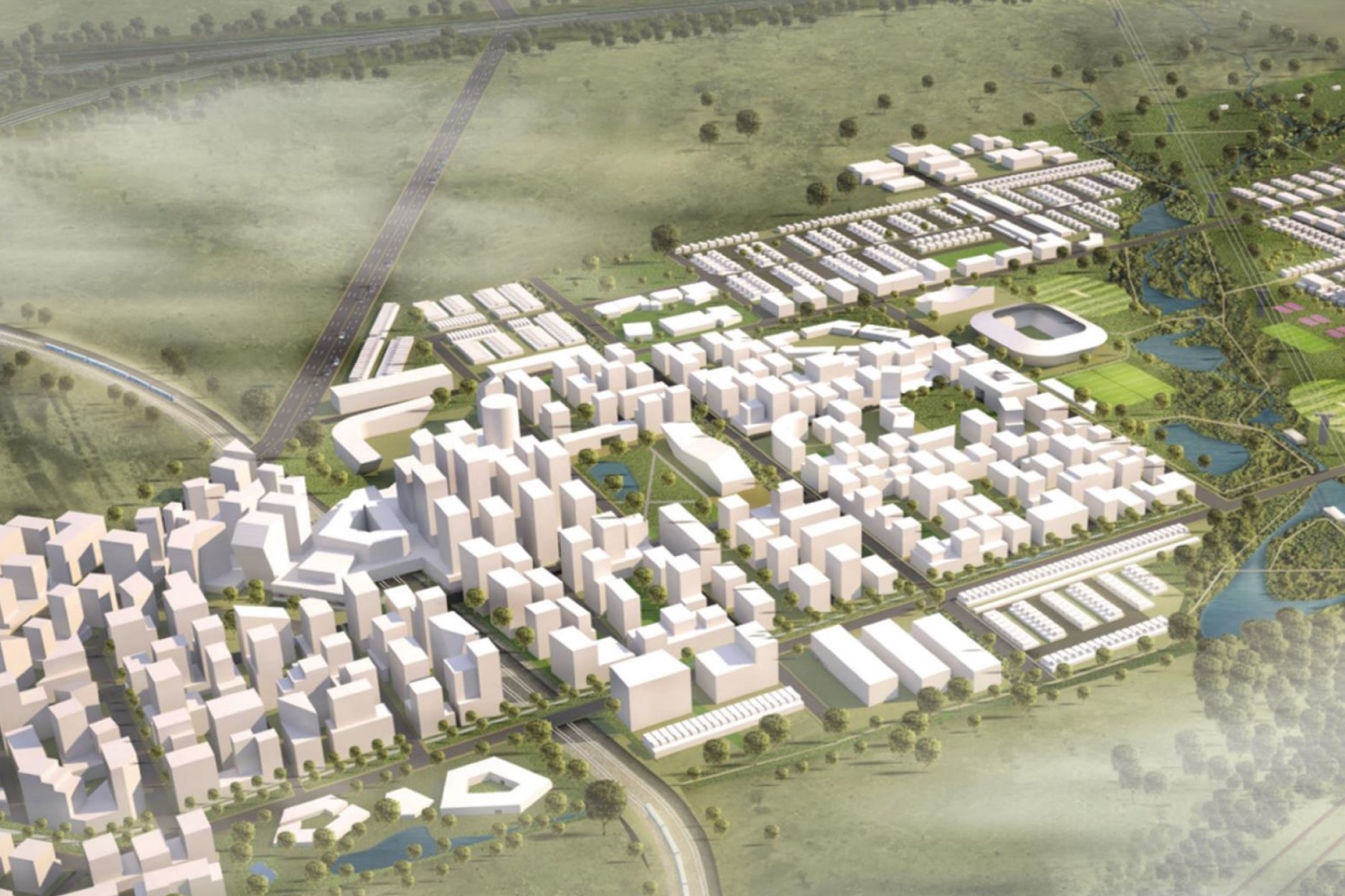 artist impression of an aerial view over Sydney Science Park