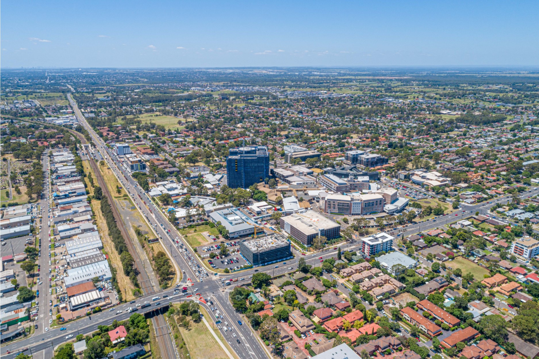 aerial view of The quarter precinct in Kingswood