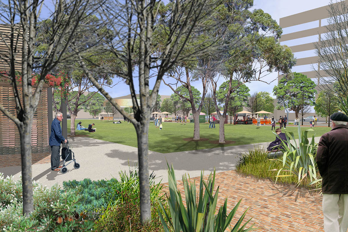 artist impression of open green space