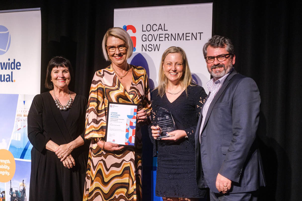 Penrith City Council’s planning team accepting the LGNSW Planning Award 