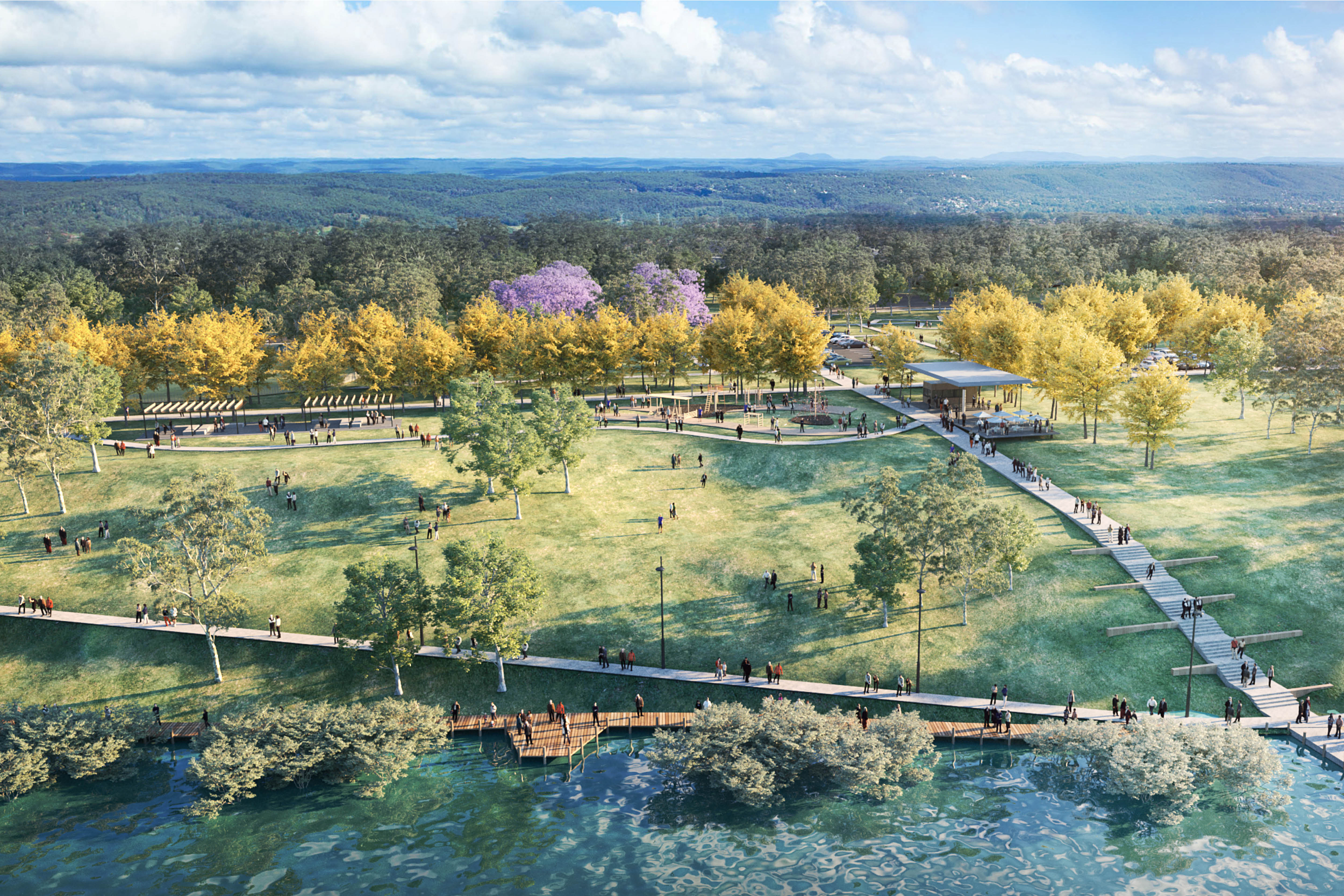 Artist impression of the proposed Regatta Park precinct