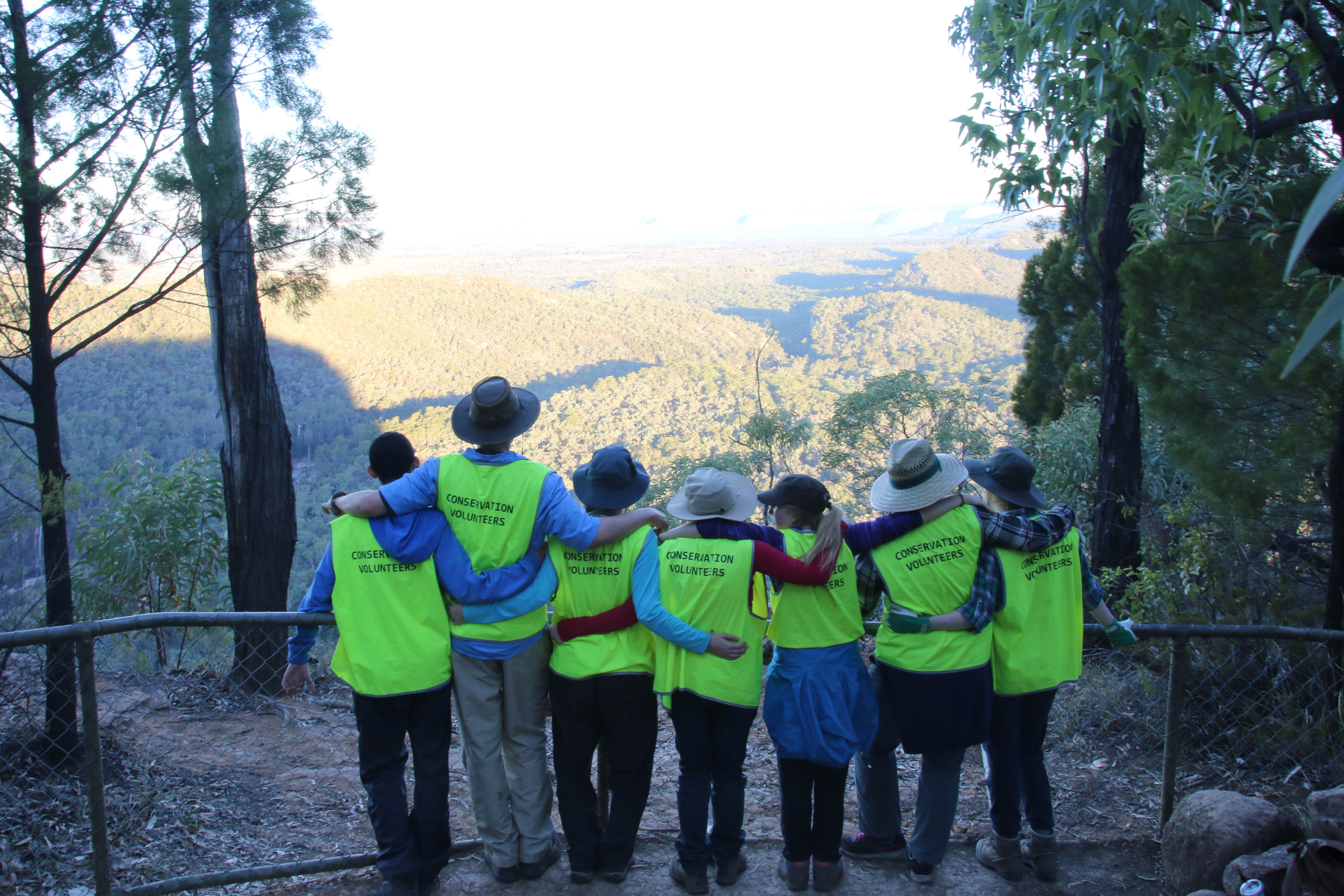 Volunteers in high vis at lookout