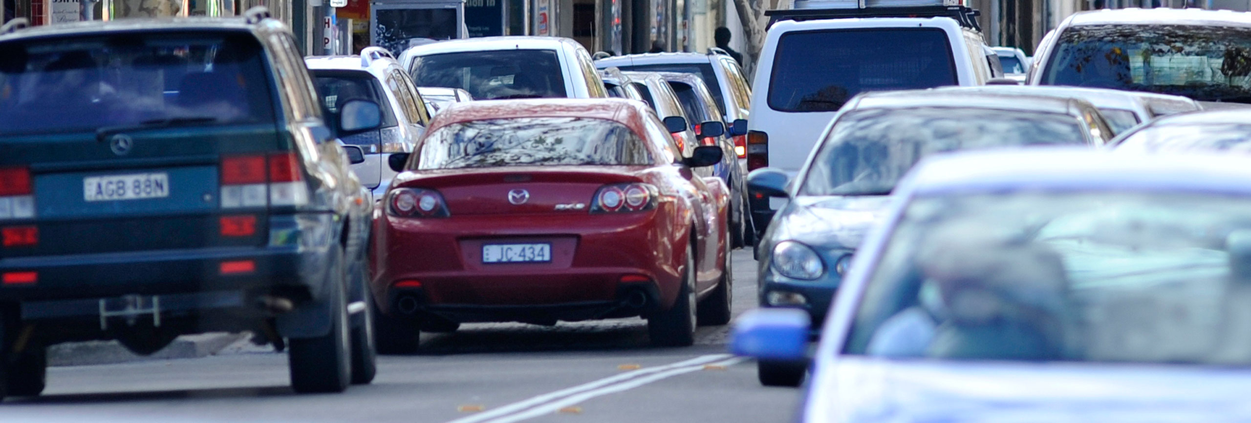 Cars on a busy road