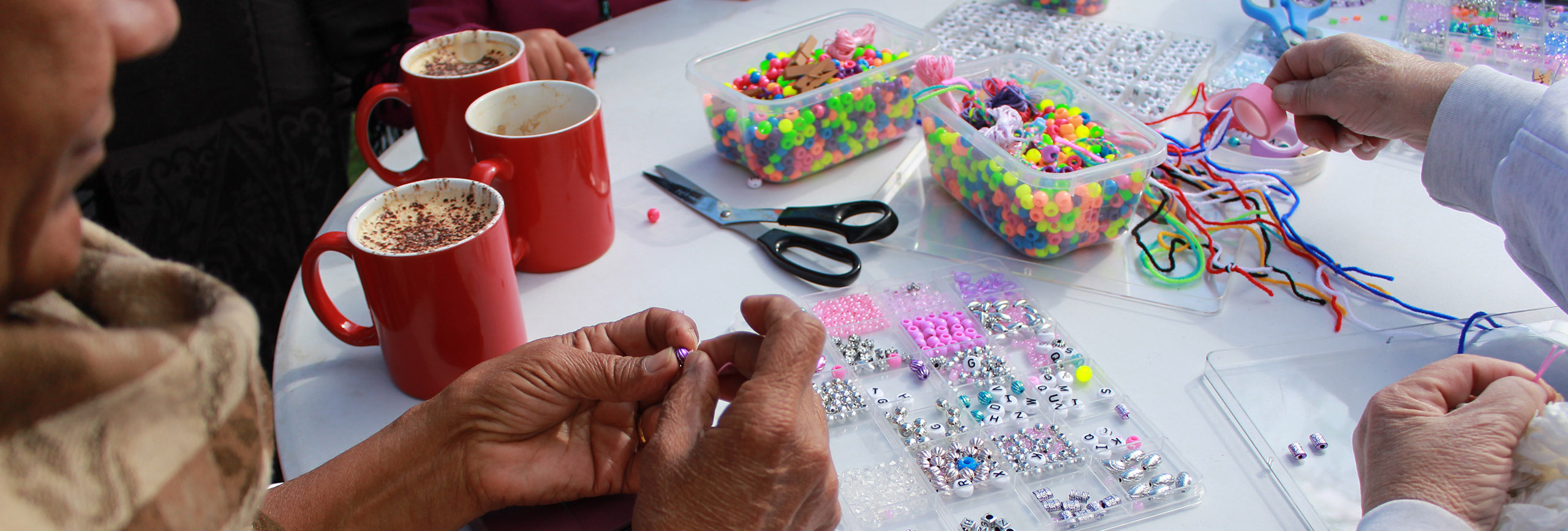 Women creating craft.