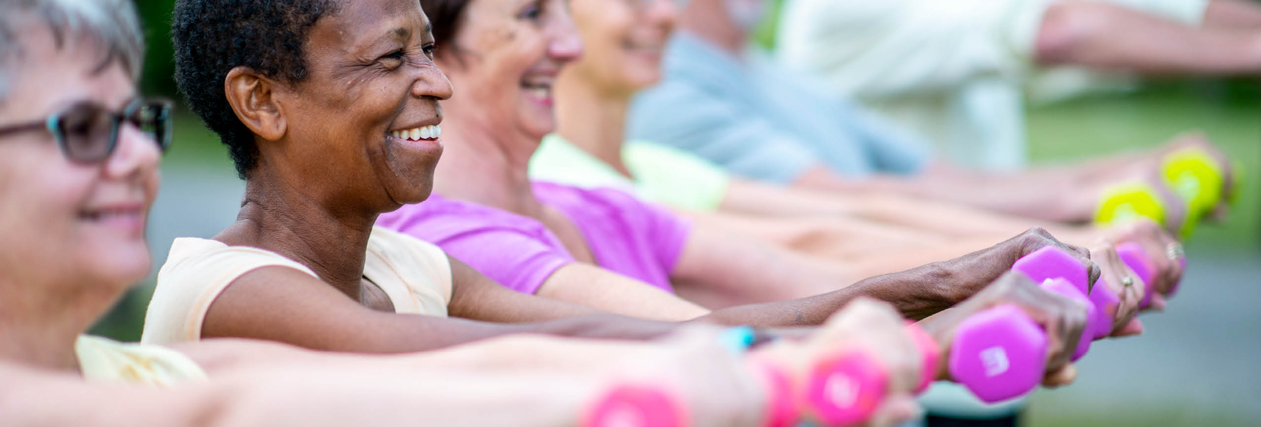 A group of people working out.