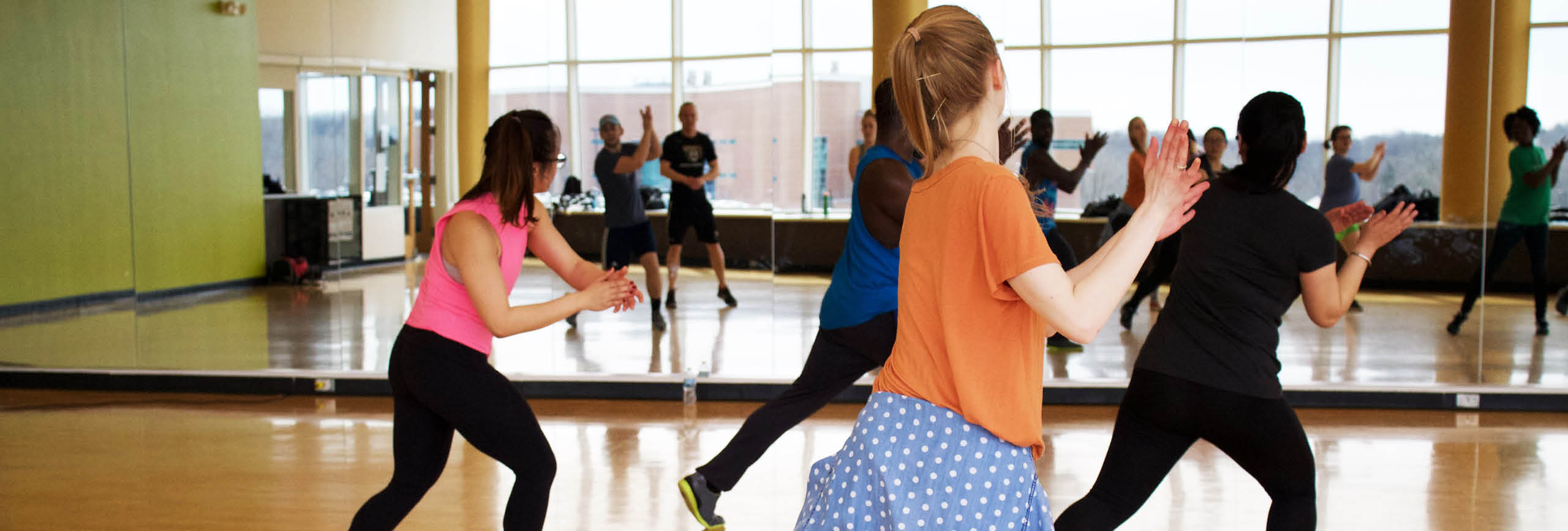 A group doing Zumba.