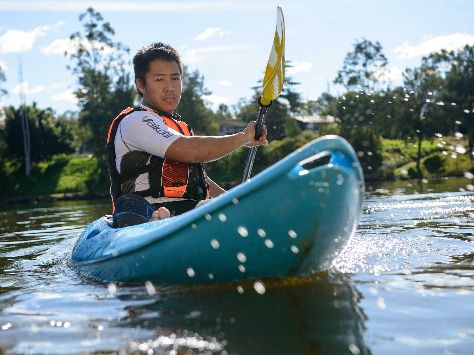 kayak man front