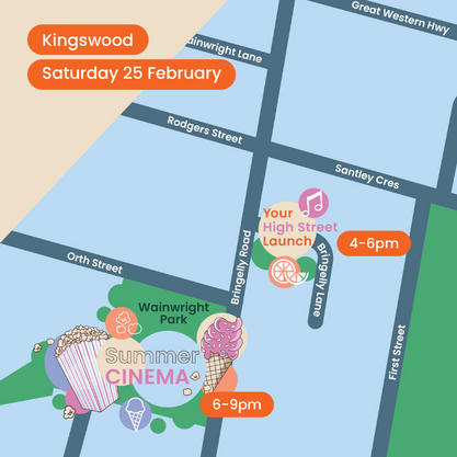 your high street launch summer cinema kingswood map
